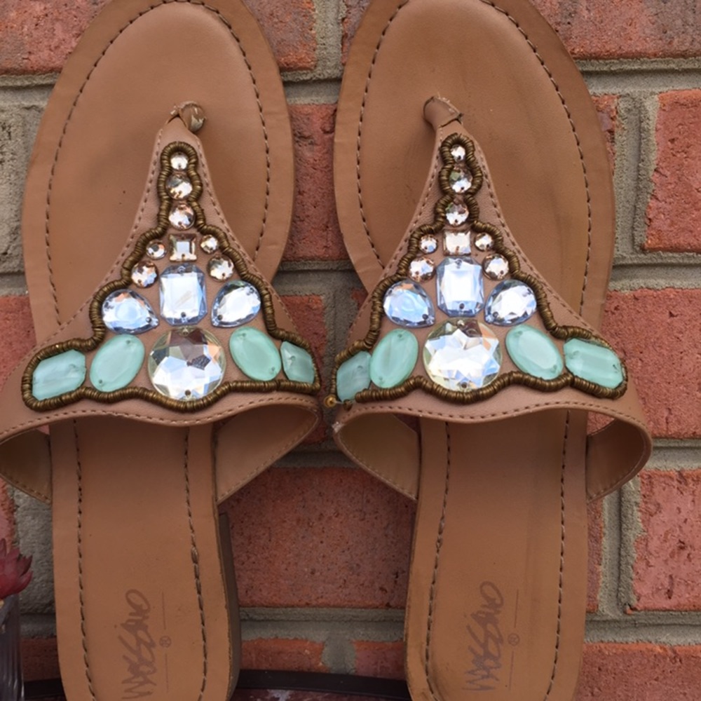 Faux Jeweled Sandals